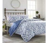 Laura Ashley Home Elise Parure de lit Double et Queen Size Bleu Moyen