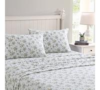 Laura Ashley Home | Ensemble de draps de lit en Coton pré-rétréci et brossé pour Plus de Douceur - Collection Flanelle - Confortables et douillets - pour lit Simple - Le Fleur Cottage - Bleu