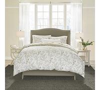 Laura Ashley Home - Parure de lit Double réversible en Coton avec taie d'oreiller Assortie, Poids Moyen pour Toutes Les Saisons (Vert Lindy), lit jumeau