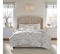 Laura Ashley Home - Parure de lit King Size, réversible en Coton avec taies d'oreiller Assorties, Respirante pour Toutes Les Saisons (Bleu Madelynn, King)