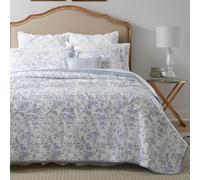 Laura Ashley Home - Parure de lit réversible en Coton pour très Grand lit, décoration d'intérieur légère pour Toutes Les Saisons (Bleu Spa, très Grand lit)