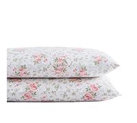 Laura Ashley Home - Parure de lit Standard en Satin de Coton, Lisse et Infroissable (Corail Lilas, 2 pièces)