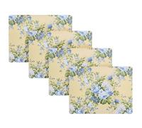 Laura Ashley Joyce Lot de 4 Sets de Table en liège résistants à la Chaleur, durables, faciles à Nettoyer pour Tables de Cuisine et de Salle à Manger, 40,6 x 30,5 cm