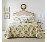 Laura Ashley Linley Parure de lit 1 Personne, Coton, Yellow Floral, Jumeau