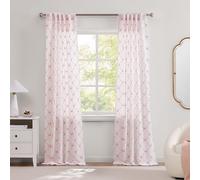 Laura Ashley Lot de 2 Rideaux de fenêtre en Ruban avec Passe-Tringle, 213,4 cm de Long, filtrage de la lumière, Rose