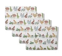 Laura Ashley Lot de 4 Sets de Table en liège résistants à la Chaleur, durables, faciles à Nettoyer, pour Tables de Cuisine et de Salle à Manger, 40,6 x 30,5 cm