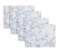 Laura Ashley Lot de 4 Sets de Table en liège résistants à la Chaleur, durables, faciles à Nettoyer pour Tables de Cuisine et de Salle à Manger, 40,6 x 30,5 cm, Fleur Orientale