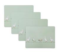 Laura Ashley Lot de 4 Sets de Table en liège résistants à la Chaleur, durables, faciles à Nettoyer, pour Tables de Cuisine et de Salle à Manger, 40,6 x 30,5 cm, colvert