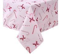 Laura Ashley Nappe décorative, Infroissable et Anti-Taches, Anti-déversement, imperméable, Facile d'entretien, Lavable, pour Salle à Manger, Cuisine, Vacances et fêtes - 152,4 x 259 cm - Rose Bonbon