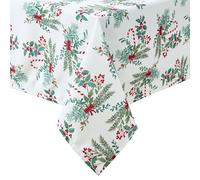 Laura Ashley Nappe décorative, Infroissable et Anti-Taches, Anti-déversement, imperméable, Facile d'entretien, Lavable, pour Salle à Manger, Cuisine, Vacances, fête - 152,4 x 259 cm - Sucre d'orge