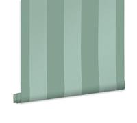 Laura Ashley Papier peint intissé Lille Pearlescent Stripe Jade 1005 x 52cm Vert