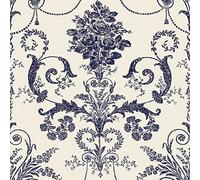 Laura Ashley Papier peint Josette Blanc cassé et minuit