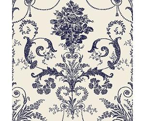 Laura Ashley Papier peint Josette Blanc cassé et minuit