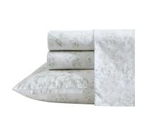 Laura Ashley Parure de lit en Percale de Coton, imprimé Floral, Excellente pour dortoir, Verte (Toile Delight Green), pour lit Simple