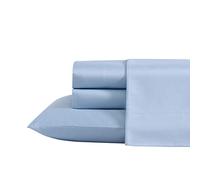 Laura Ashley - Parure de lit Queen Size en Coton satiné, 800 Fils, décoration d'intérieur Douce et Lisse (Bleu uni, Grande)