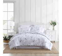 Laura Ashley Parure de lit réversible en Coton avec Couvre-Oreiller(s) Assorti(s), décoration d'intérieur de Ferme, Bleu Belinda, lit Simple