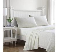 Laura Ashley - Parure décorative pour lit 1 Place en Percale de Coton léger et Respirant, Convient pour Chambre de dortoir, Motif à Fleurs Jaunes (Evie Yellow)