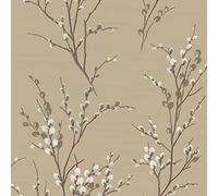 Laura Ashley Pussy Willow Natural Wallpaper