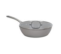 Laura Ashley - (28 cm) Sauteuse, geschmiedetes Aluminium, Antihaftbeschichtung, induktionsgeeignet mit Glasdeckel - Dunkles Taubengrau von Pendeford