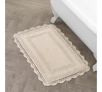 Laura Ashley Tapis de Bain en Coton crocheté, 61 x 101 cm, Lin