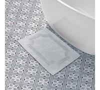 Laura Ashley Tapis de Bain réversible en Coton, Gris Clair, 43,2 x 61 cm