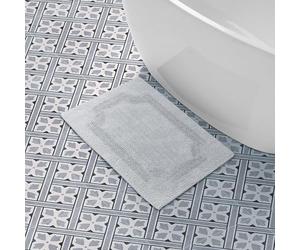 Laura Ashley Tapis de Bain réversible en Coton, Gris Clair, 43,2 x 61 cm