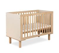 LAURA Lit bébé barreaux + barrière 120x60 cm Champagne sans plan à langer | Se transforme en couchage junior avec la barrière de sécurité incluse, pour accompagner l'enfant pendant sa croissance.