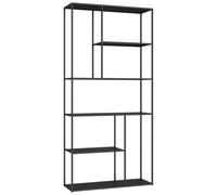 LAUREEN Bibliothèque à 5 étagères, noire, meuble de rangement, design moderne pour salon, chambre à coucher, bureau, bibliothèque ouverte pour livres et décorations