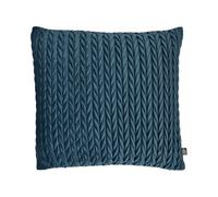 Laurence Llewelyn-Bowen - Coussin tressé uni bleu sarcelle - 43 x 43 cm - Coussin en velours avec rembourrage/rembourrage inclus - Coussin crotchet bleu sarcelle - Collection Amory de coussins tressés