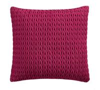 Laurence Llewelyn-Bowen - Coussin tressé uni Rose Fushia - 43x43cm - Coussin Velours avec Rembourrage/Rembourrage Inclus - Coussin Crotchet Rose Vif - Collection Amory de Coussins tressés