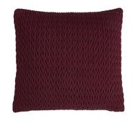 Laurence Llewelyn-Bowen - Coussin tressé uni Rouge - 43 x 43 cm - Coussin en Velours avec Rembourrage/Rembourrage Inclus - Coussin Crotchet vin Rouge - Collection Amory de Coussins tressés