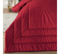 Laurence Llewelyn-Bowen Couvre-lit matelassé rouge bordeaux 220x150 cm Surpiqûre de cadre Velours super doux