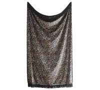 Laurence Llewelyn-Bowen, Jeté de lit Velours doré 130x180 cm 100% Polyester recy ord frangé Adulte imprimé léopard thème Animal