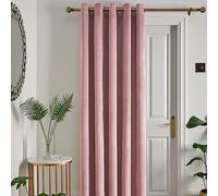 Laurence Llewelyn-Bowen Montrose Rideau œillets velours rose pâle - 168 x 214 cm - 1 panneau - Thermique insonorisant - Doux blush - Chambre à coucher salon