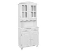LAURIE - Buffet Vaisselier 4 Portes 2 Tiroirs Bois Massif Vernis Blanc - Altobuy Blanc G