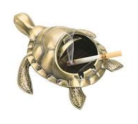 LAUYOO Cendrier vintage en forme de tortue coupe-vent avec couvercle - Cendrier portable pour fumeurs d'intérieur et d'extérieur - Cendrier en métal pour fumer le tabac - Pour la maison et le bureau -