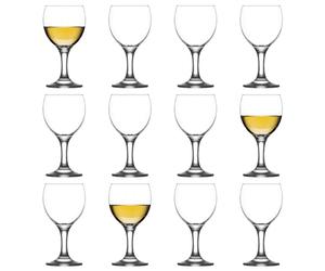 LAV 12x 170ml Misket Verres à Vin Blanc - Petit Lave-Vaisselle Verre Mariage Noël Anniversaire Fête Buvant Verrerie Gobelet Cadeau Ensemble
