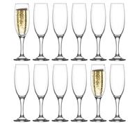 LAV 12x 220ml Empire Flûtes à Champagne en Verre - Réutilisable Mariage Anniversaire Hen Fête Prosecco Vin Cocktail Buvant Verres Ensemble