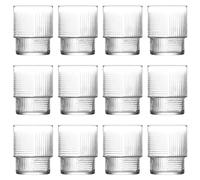 LAV 12x 325ml Helen Verres à Whisky Empilables - Verre Taillé Whiskey Rhum Vodka Gin Scotch Glace Démodé Cocktail Buvant Verre Cadeau Ensemble