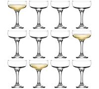 LAV 12x Clear 235ml Misket Champagne Cocktail Soucoupes - Lave-Vaisselle Coffre-Fort Barre de fête Classique Espresso Martini Coupé Glass Cadeau Cadeau