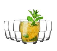 LAV 12x Galata 285ml Empilage Verres Gobelets - Verre Démodé Scotch Bourbon Rum Cocktail Gobelets à Boire Boite Cadeau Ensemble - by