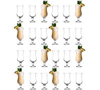 LAV 24x Pina Colada Lunettes Hurricane Style Poco Grande Cocktail Party Boire Verrerie - 390ml