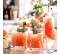 LAV 300ml Zoey Verres à Whisky - 6x Verre Taillé Whiskey Rum Vodka Gin Scotch Ice Old Fashioned Cocktail Boire Gobelet Coffret Cadeau