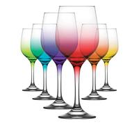 LAV 395ml Fame Verres à Vin - Couleurs Complètes - 6X Lavable au Lave-Vaisselle Verre Mariage Noël Anniversaire Fête Boire Verrerie Gobelet Cadeau