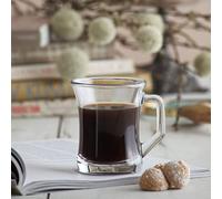 LAV 6 pièces Zen + Verre Tasse de café Set - Style Moderne Sqaure poignée thé/café Lunettes - Clair - 225ml
