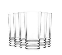 Lav 6x Elegan Lunettes Highball Lunettes Jus d'eau Cocktail Tumblers 370ml Clear