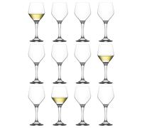 LAV Lot de 12 Verres à vin Blanc Ella Transparents de 260 ML - Petit Verre Lavable au Lave-Vaisselle pour Mariage Noël fête d'anniversaire Verres à Boire Coffret Cadeau