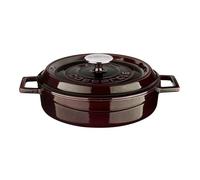 LAVA Cocotte Basse Ronde en Fonte Émaillée avec Couvercle - Ø 24 cm - 2 47 L - Tous Feux dont Induction - Violet