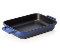 LAVA Cocotte bleue 30 x 22 x 6 cm, Série Roaster sqaure Fonte émaillée carrée
