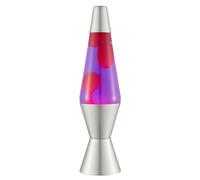 LAVA® - Lampe Lava 2121, cire rose, liquide violet, socle et capuchon argentés, lampe à mouvement de marque LAVA® originale de 14,5 pouces